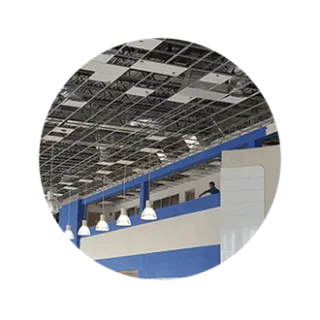 Ceiling work in a commercial interior